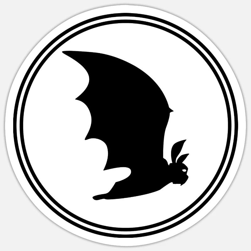 Bat Gothic : Nuit, Vampire & Liberté - Sticker taille S (10 x 10 cm) - blanc mat