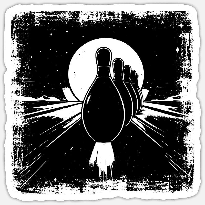 Bowling - Sticker size S (10 x 10 cm) - white matte
