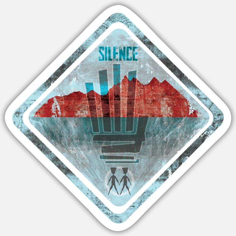 Conception de repère de limite silencieux Sticker taille S (10 x 10 cm)