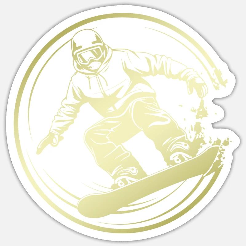 Snowboarder Silhouette - Sticker size S (10 x 10 cm) - white matte