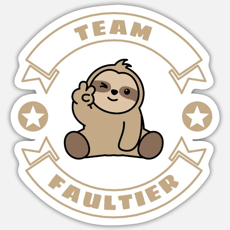 Team Sloth Sloth - Sticker size S (10 x 10 cm) - white matte