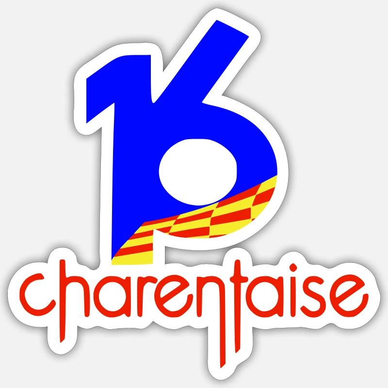 Department 16 Charentaise - Sticker size S (10 x 10 cm) - white matte