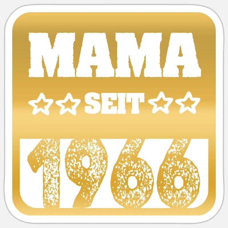 Maman 1966 - Sticker taille S (10 x 10 cm) - blanc mat
