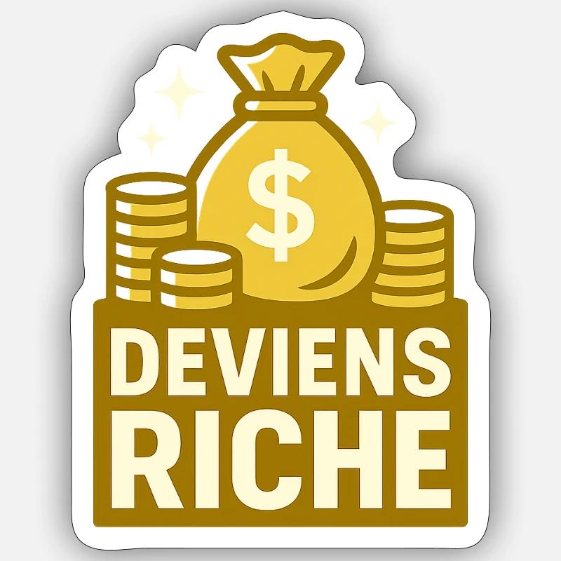 Deviens Riche Sticker taille S (10 x 10 cm)