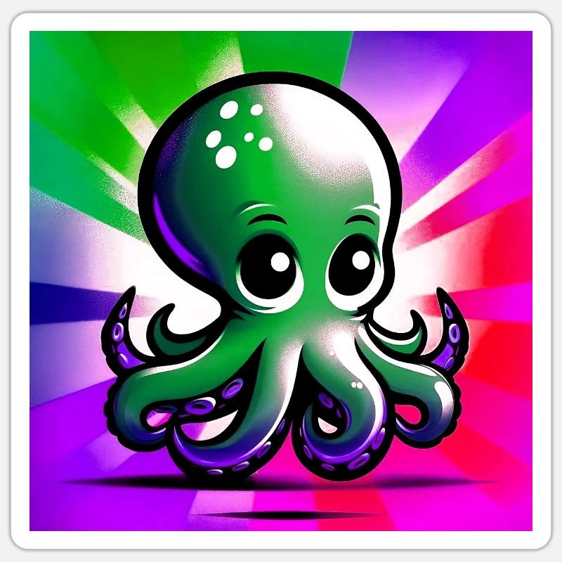 Octopus - Sticker size S (10 x 10 cm) - white matte
