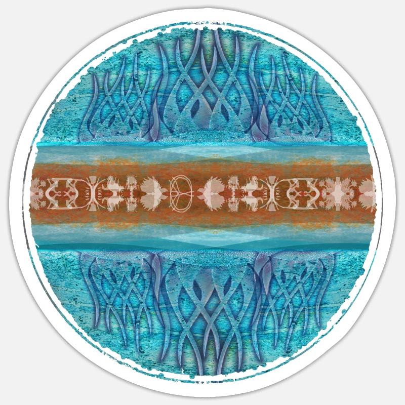Oceanic pattern rings - Sticker size S (10 x 10 cm) - white matte
