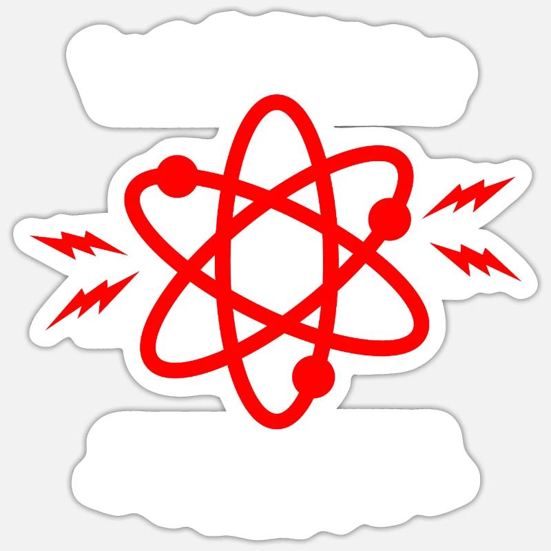 Because Science Atom Red Sticker size S (10 x 10 cm)