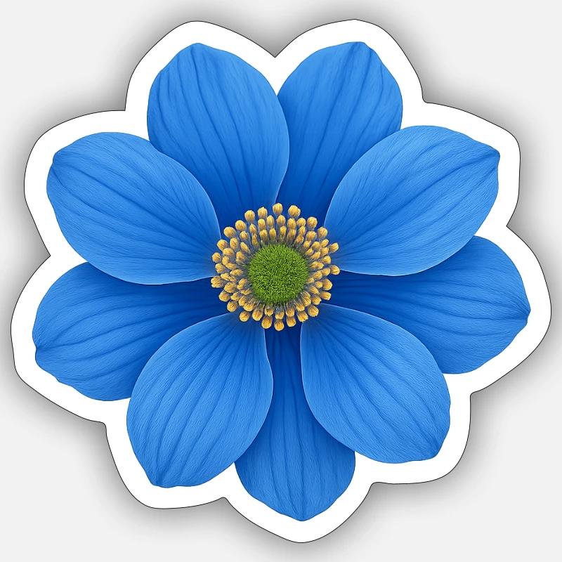 Cobalt Blue Flower Star Pattern - Sticker size S (10 x 10 cm) - white matte