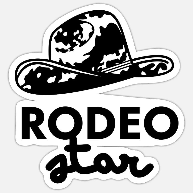 Logo du chapeau Rodeo Star - Sticker taille S (10 x 10 cm) - blanc mat