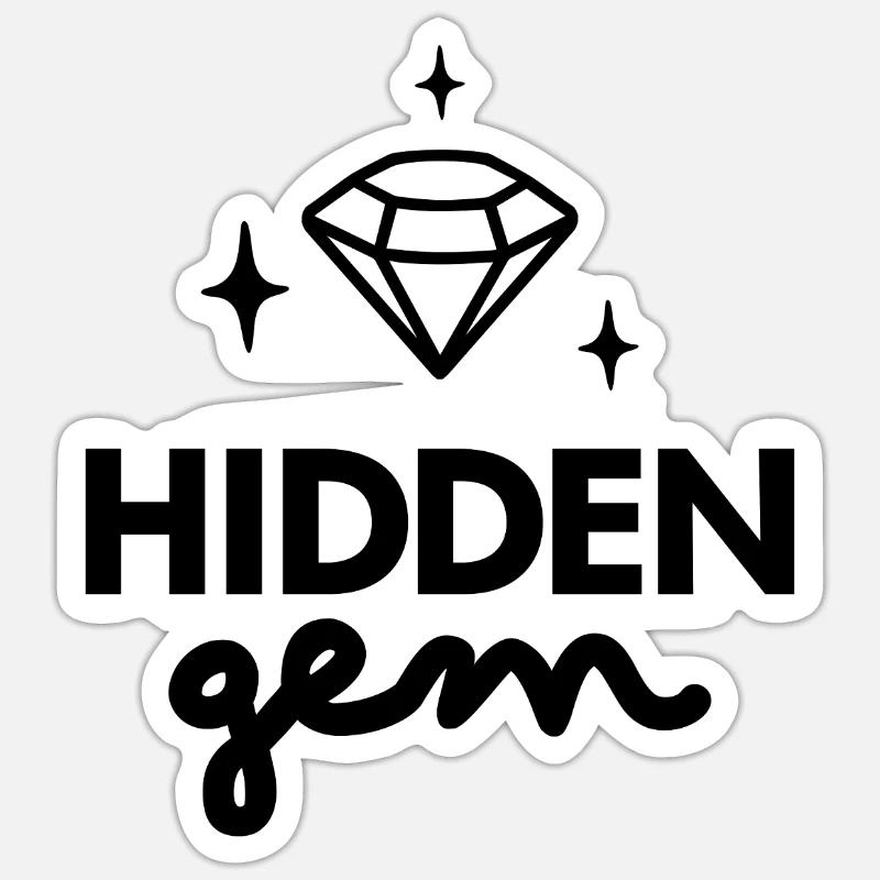 Verstecktes Edelstein-Diamant-Logo - Sticker Größe S (10 x 10 cm) - Mattweiß
