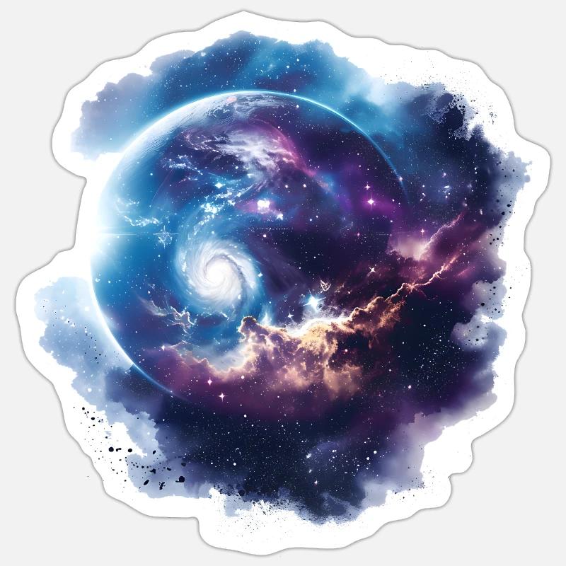 Cosmic Vortex Galaxy - Sticker size S (10 x 10 cm) - white matte