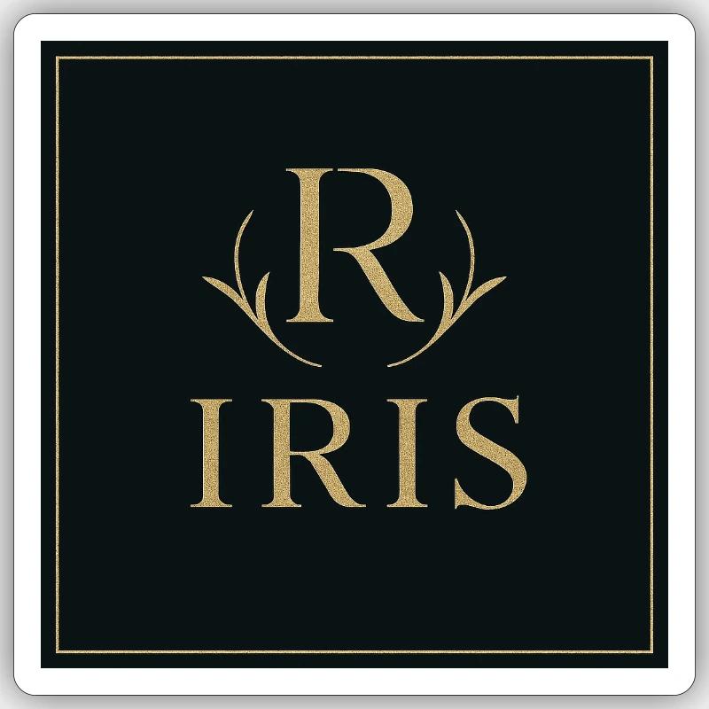 Iris Monogram Gold - Sticker size S (10 x 10 cm) - white matte