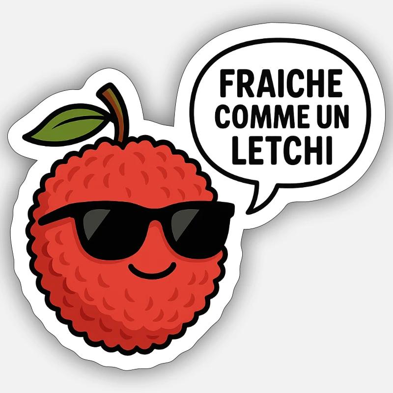fraiche comme un letchi Sticker taille S (10 x 10 cm)