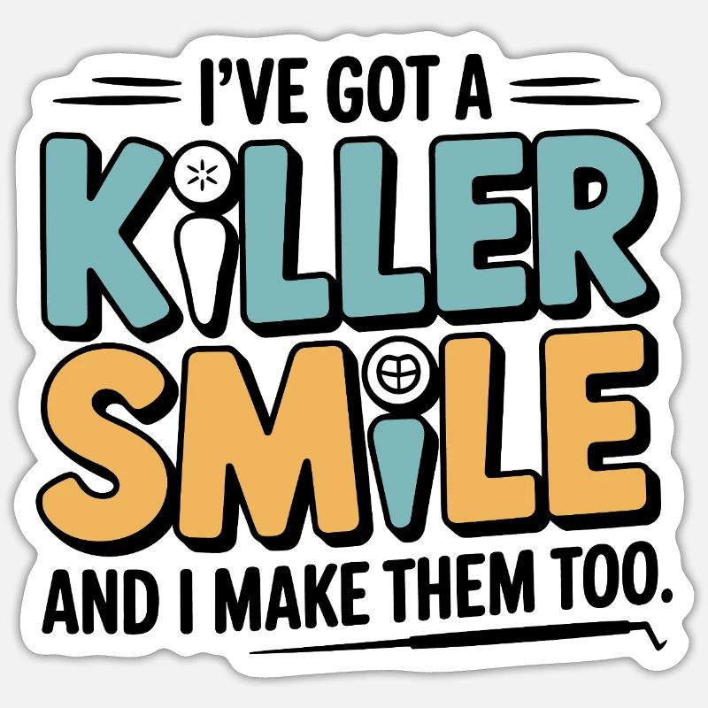 Dental Technician Occlusion Tool  - Sticker size S (10 x 10 cm) - white matte