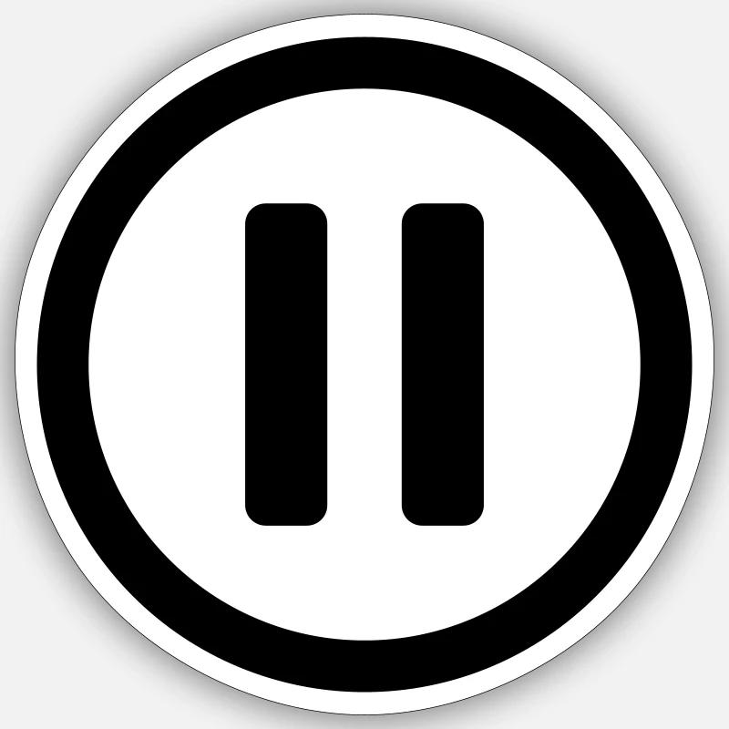 Icon Pause - Sticker size S (10 x 10 cm) - white matte