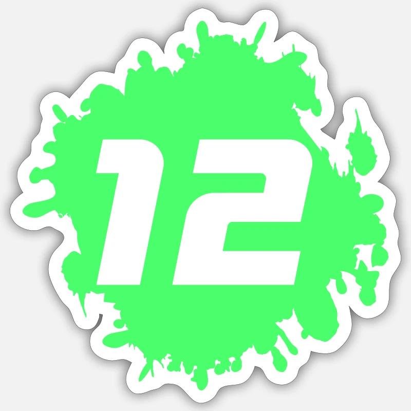 Néon 12 éclaboussures - Sticker taille S (10 x 10 cm) - blanc mat