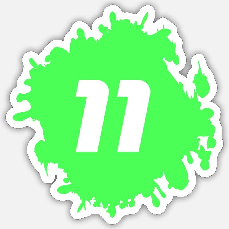 Vert néon Splash 11 Sticker taille S (10 x 10 cm)