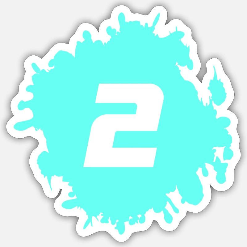 Neon Aqua 2 Splash - Sticker size S (10 x 10 cm) - white matte