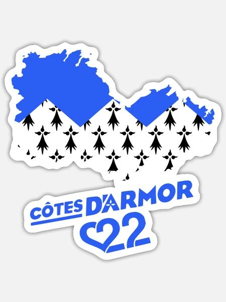 Cotes d'Armor 22 - Sticker size S (10 x 10 cm) - white matte
