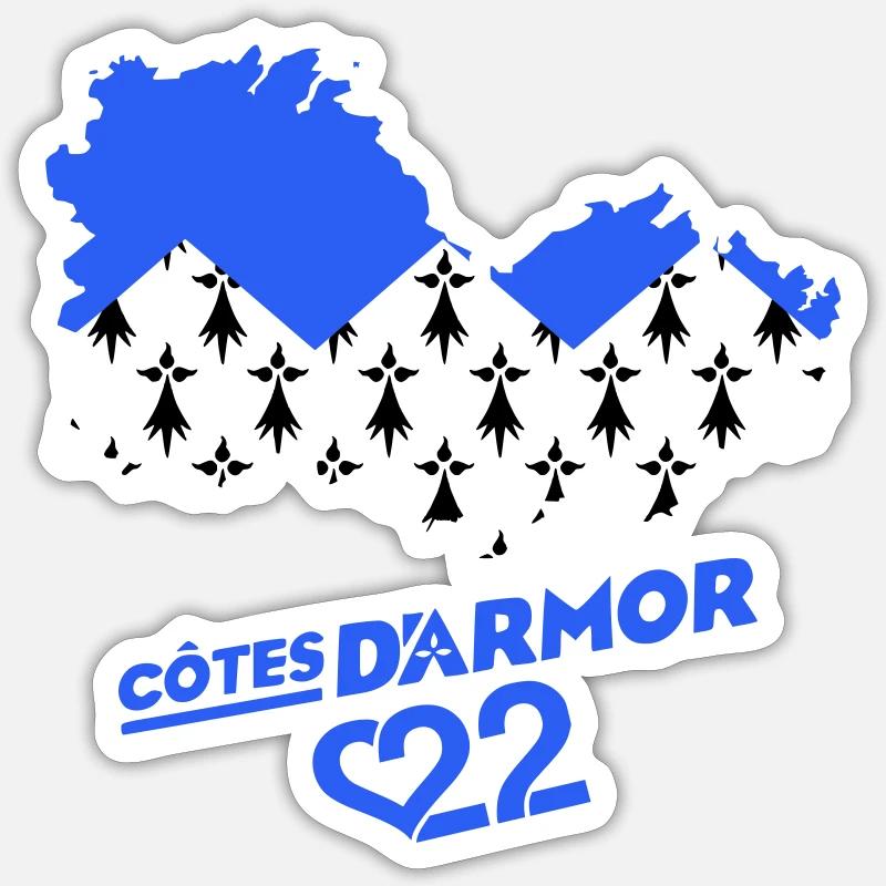 Cotes d'Armor 22 - Sticker size S (10 x 10 cm) - white matte