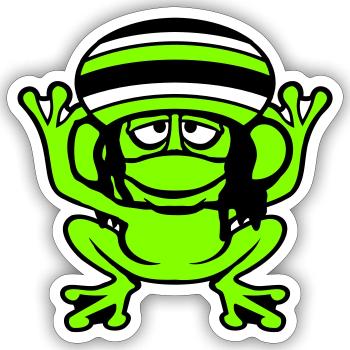 Frog Reggae Music Rasta Hair Hat Jamaica Fun - Sticker size S (10 x 10 cm) - white matte - Front