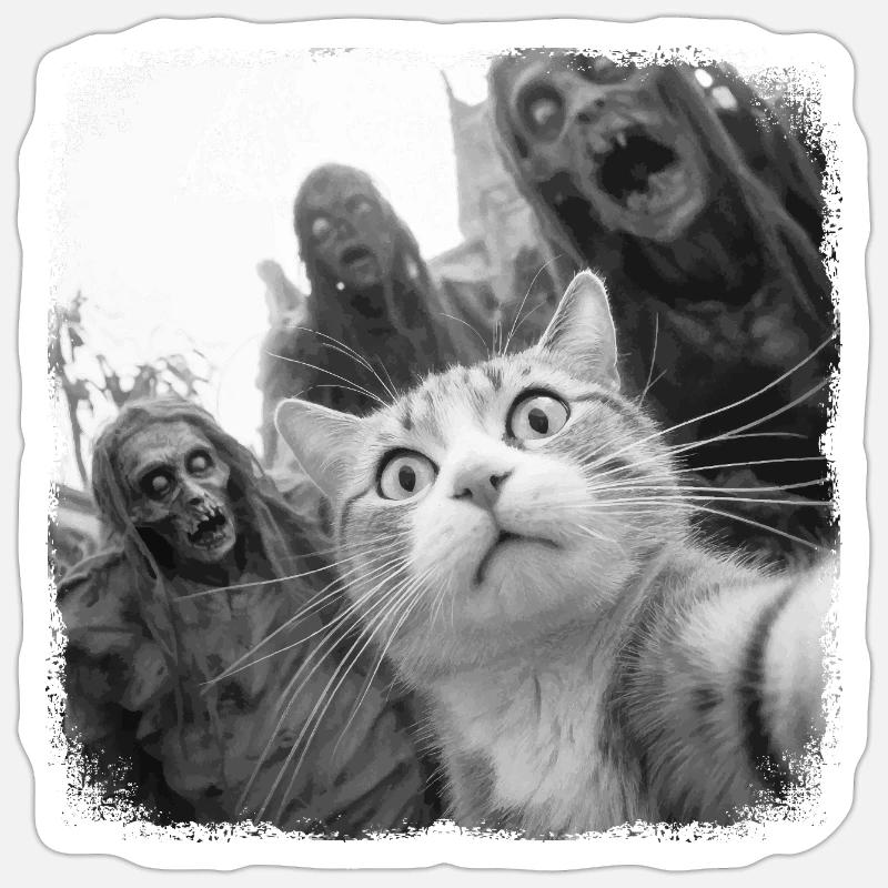 Zombiecalypse - Sticker size S (10 x 10 cm) - white matte
