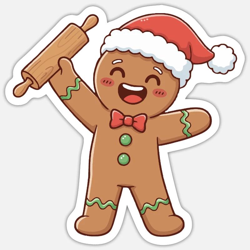 Weihnachtsbäckerei Kunst Bäcker - Sticker Größe S (10 x 10 cm) - Mattweiß