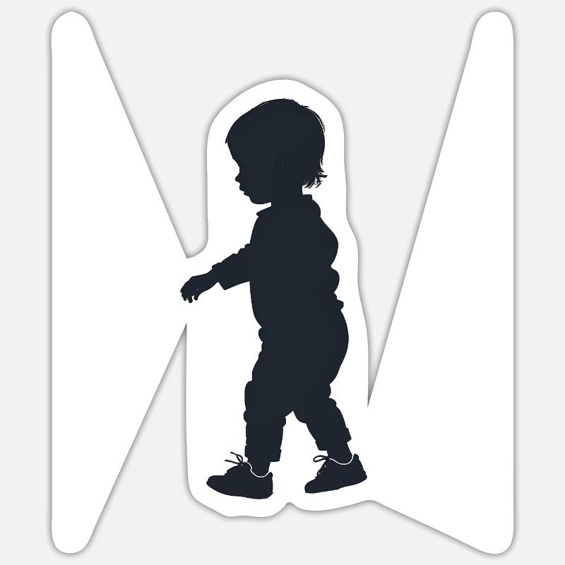 Bébé - Logo Cool Silhouette - Sticker taille S (10 x 10 cm) - blanc mat