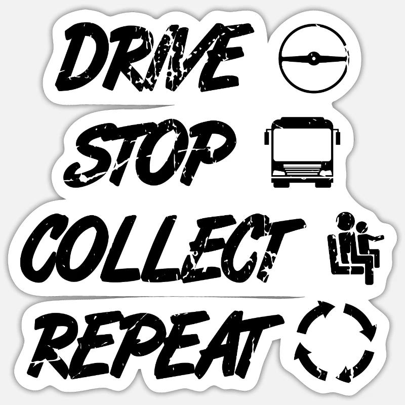Bus Driver Schedule Sticker size S (10 x 10 cm)