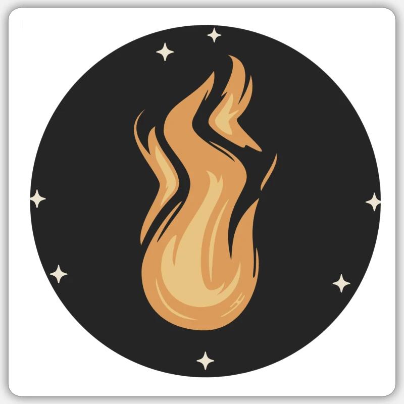 Emblème de la flamme céleste - Sticker taille S (10 x 10 cm) - blanc mat
