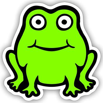 Frog Toad Smiles Funny Comic Happy Cute - Sticker size S (10 x 10 cm) - white matte - Front