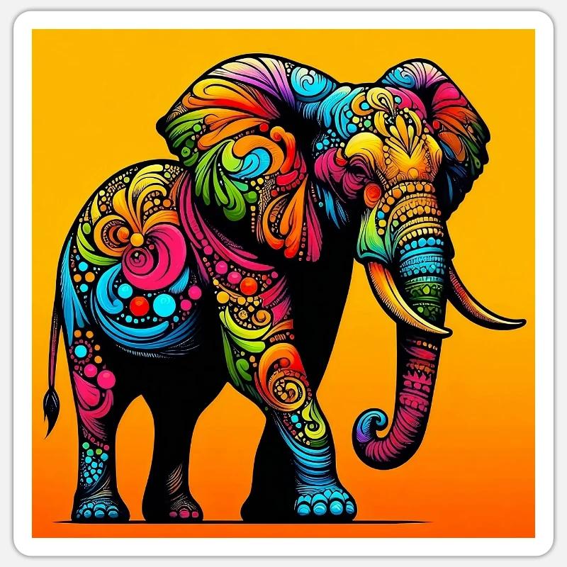 elephant - Sticker size S (10 x 10 cm) - white matte