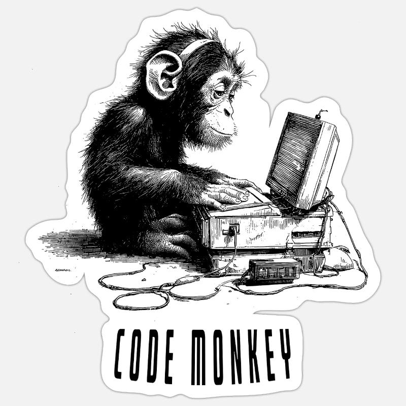 Code Monkay - Sticker Größe S (10 x 10 cm) - Mattweiß