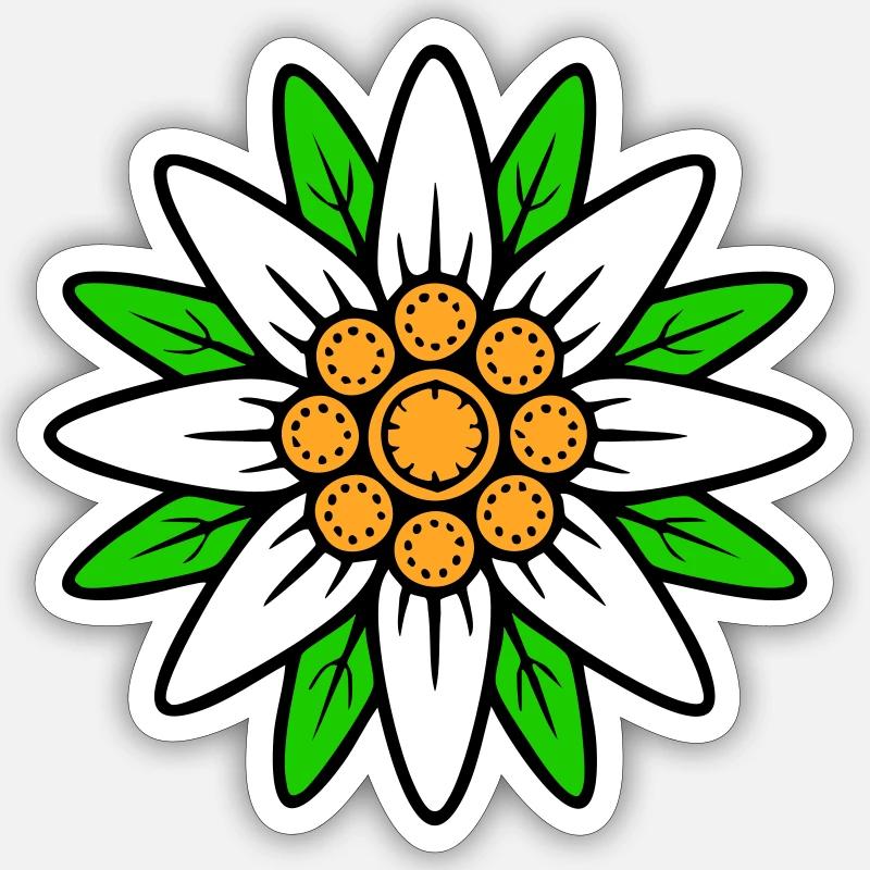 Edelweiss - Sticker size S (10 x 10 cm) - white matte