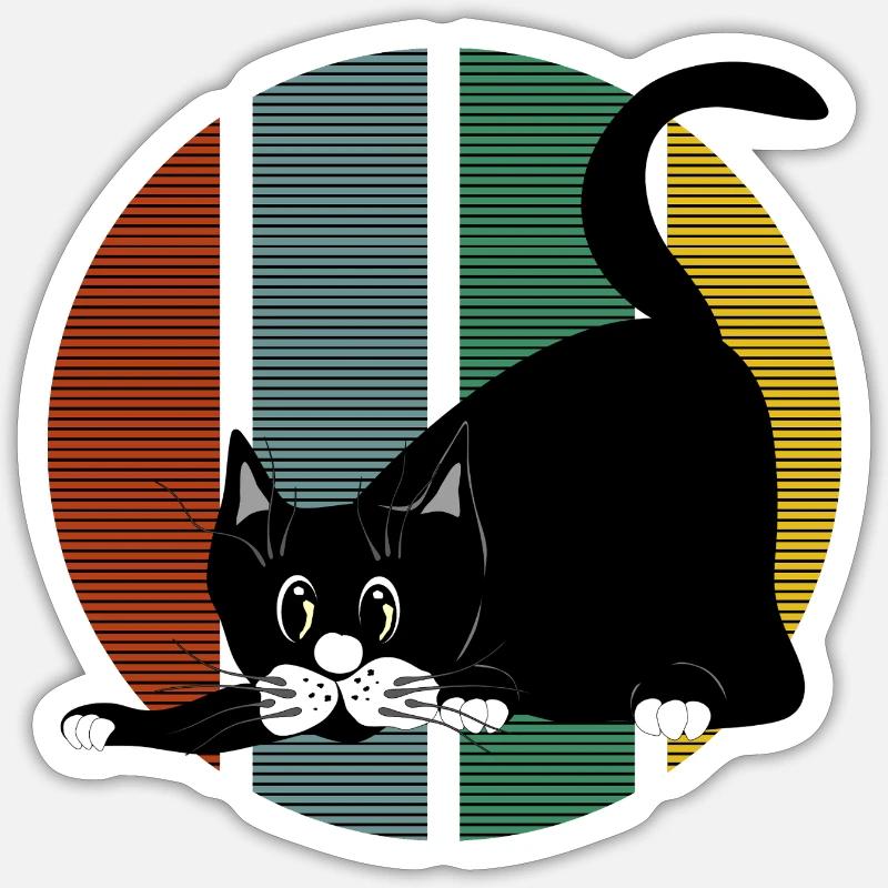 Katze - Sticker Größe S (10 x 10 cm) - Mattweiß