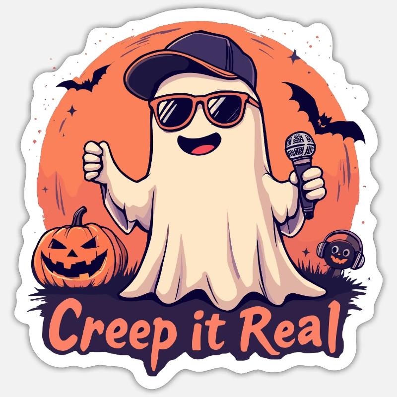 Creep It Real Ghost avec micro Sticker taille S (10 x 10 cm)