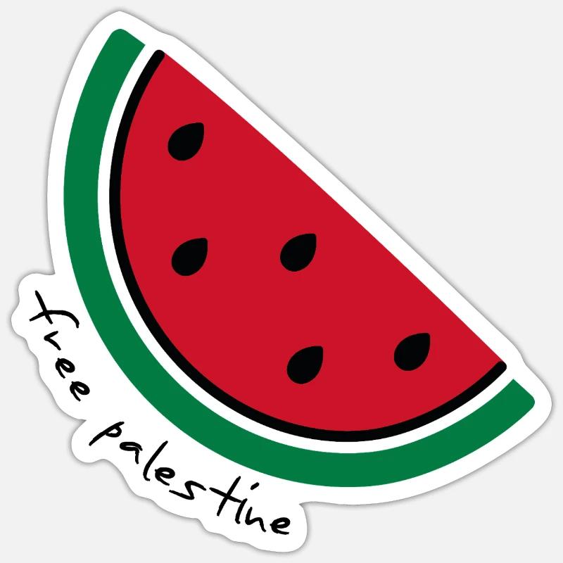 Tranche de pastèque Pop Art - Sticker taille S (10 x 10 cm) - blanc mat