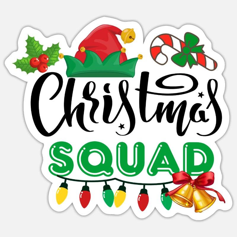 Équipe de Noël, Épouser Noël - Sticker taille S (10 x 10 cm) - blanc mat