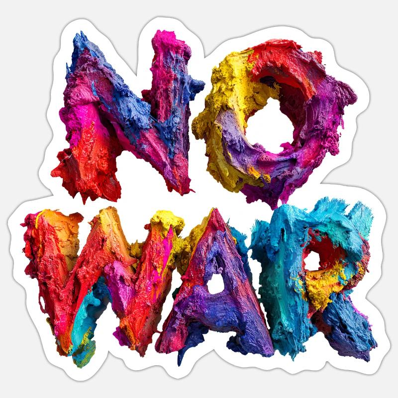 No War Farbexplosion - Sticker Größe S (10 x 10 cm) - Mattweiß