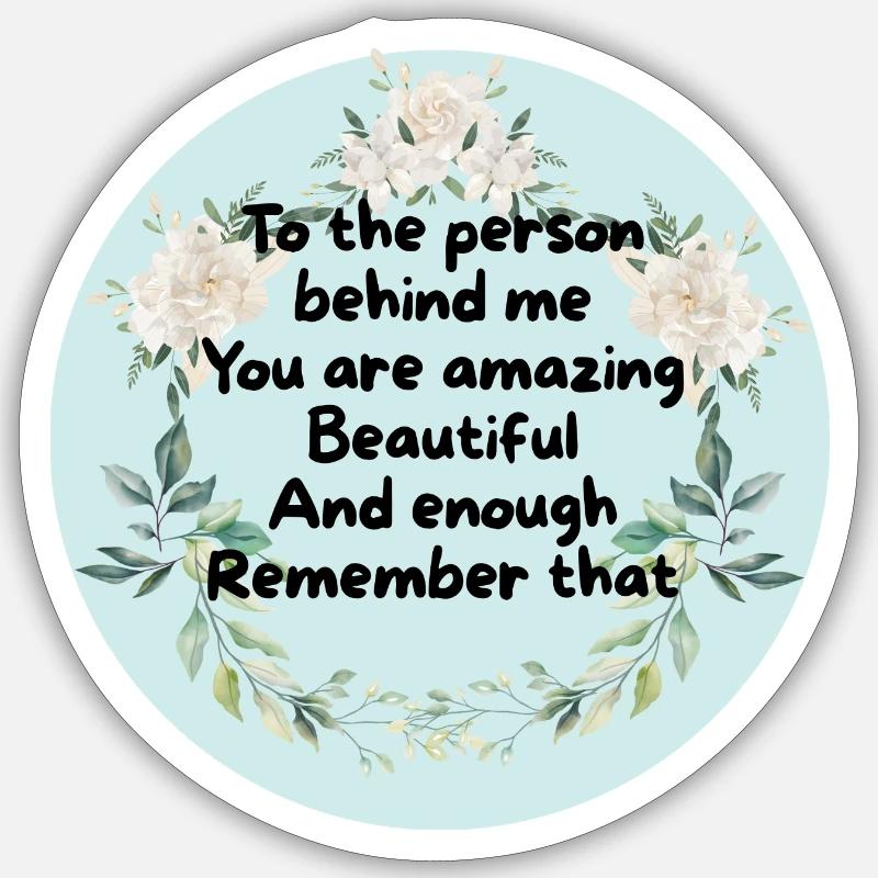 Couronne de fleurs Courage Circle - Sticker taille S (10 x 10 cm) - blanc mat