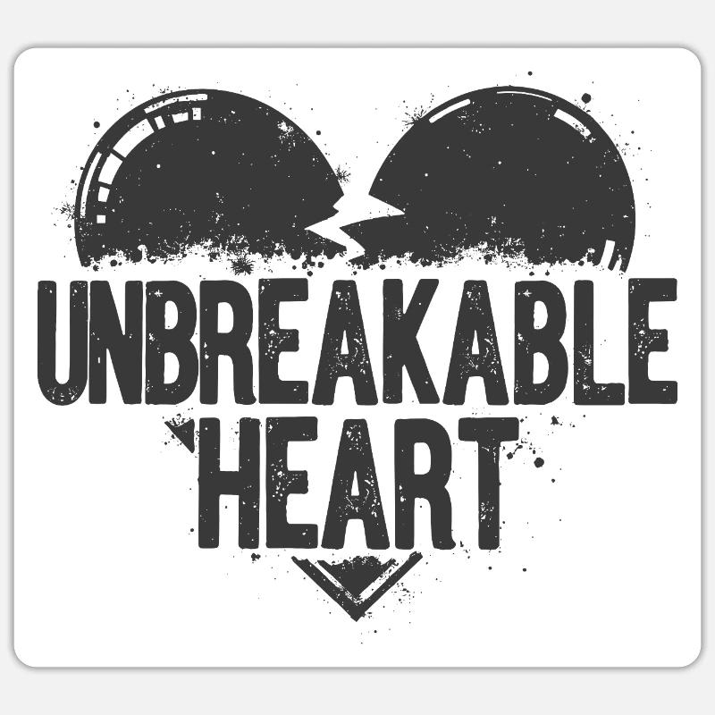 Unbreakable Heart Statement - Sticker Größe S (10 x 10 cm) - Mattweiß