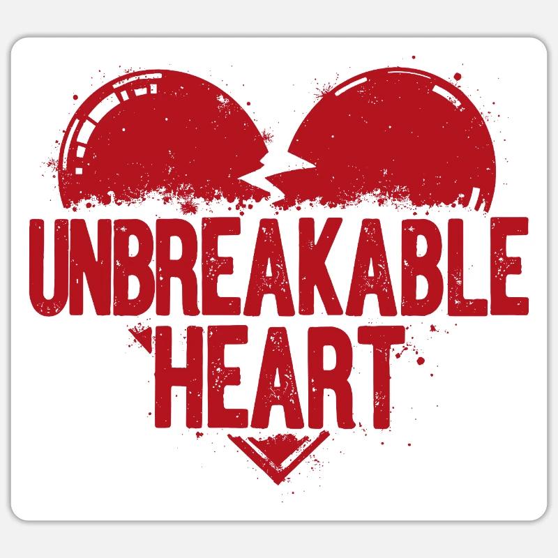 Unbreakable Heart Statement - Sticker Größe S (10 x 10 cm) - Mattweiß