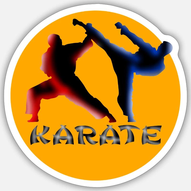 Kampfkunst Dynamik Karate Silhouette - Sticker Größe S (10 x 10 cm) - Mattweiß