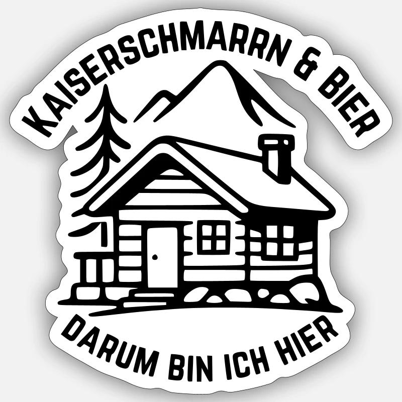 Kaiserschmarrn & Beer - Sticker size S (10 x 10 cm) - white matte