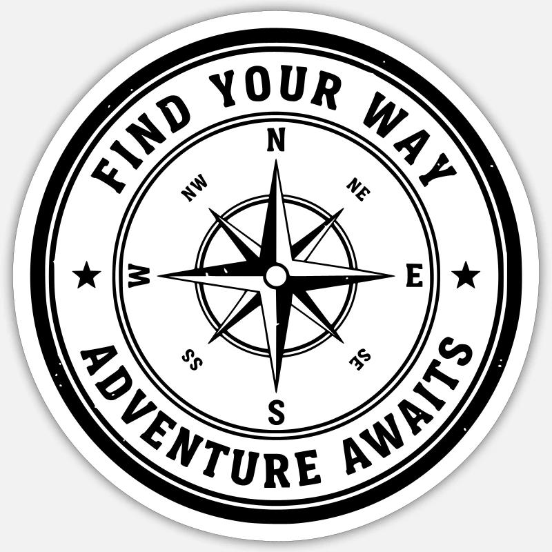 Find Your Way - Sticker Größe S (10 x 10 cm) - Mattweiß