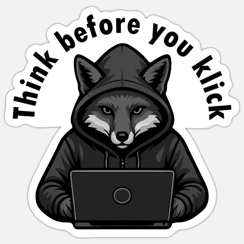 Think Before You Click - Cyber Security Sticker size S (10 x 10 cm)