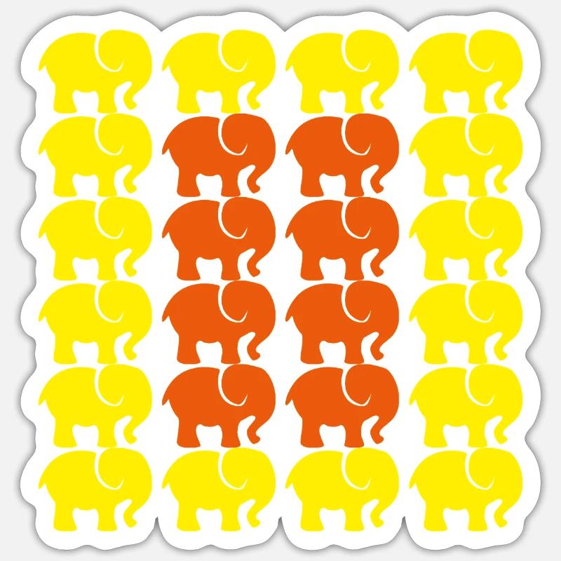 Éléphant - Sticker taille S (10 x 10 cm) - blanc mat