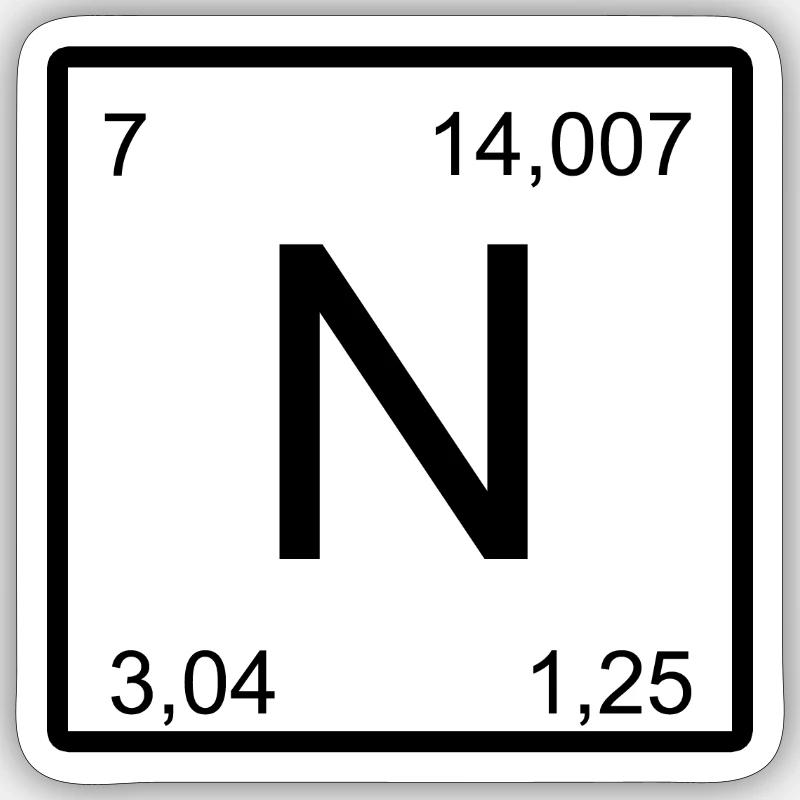 Nitrogen Symbol Square Design Nitrogen Sticker size S (10 x 10 cm)