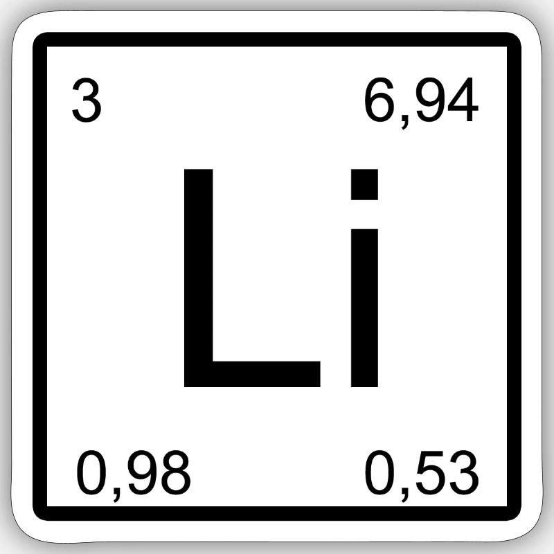 Conception d’élément minimal au lithium - Sticker taille S (10 x 10 cm) - blanc mat