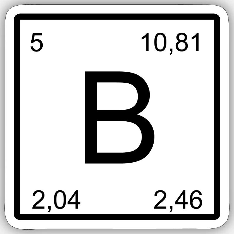 B Element Zahlenkunst Bor Sticker Größe S (10 x 10 cm)